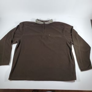 Mens Sz XXL LL Bean Brown 1/4 Zip Fleece Pullover